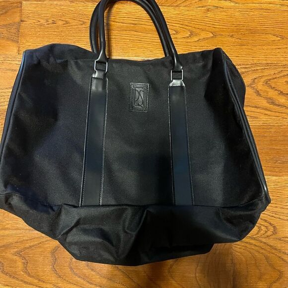 Vtg. Paul Sebastian brand roomy black overnight bag (never used) - Picture 1 of 7